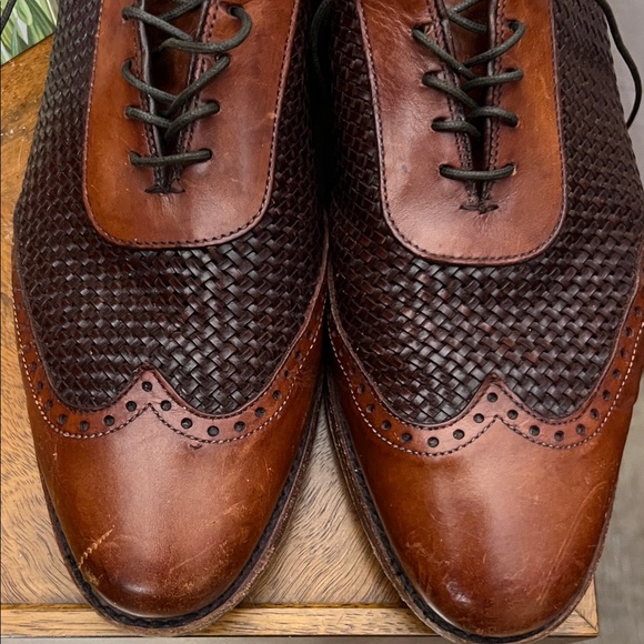 Allen Edmonds Hampstead Woven Wing Tip Leather Dress Shoes Size 10 - Picture 3 of 10